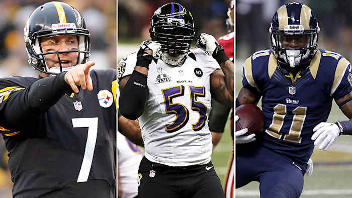 Ben Roethlisberger, Terrell Suggs, Tavon Austin.